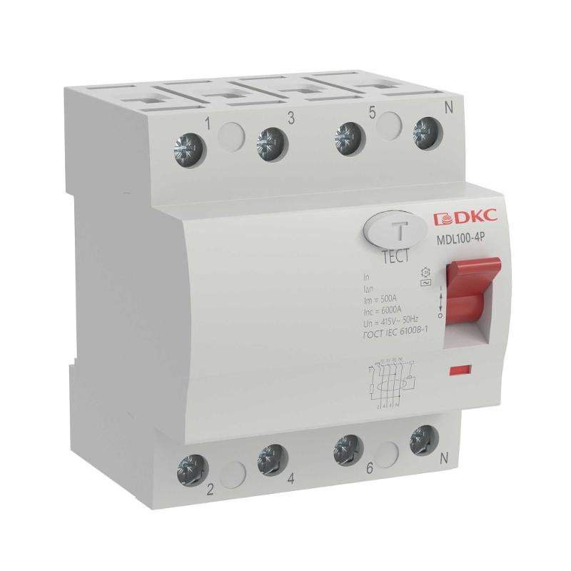 Выключатель дифференциального тока YON max MDL100 3п+N 30mA 25A типАС | MDL100-4P2-25-AC | DKC — DKC (ДКС)