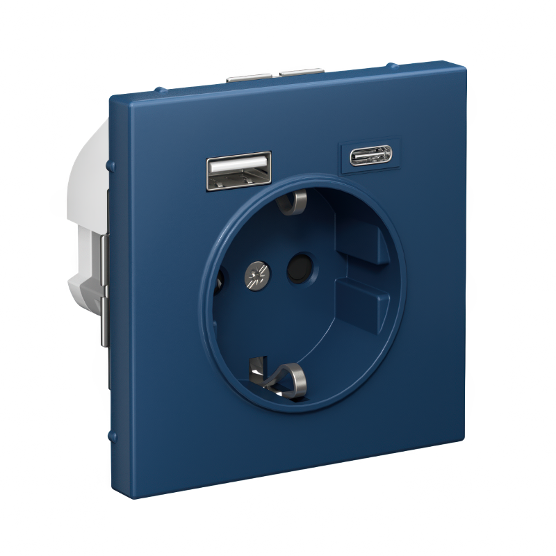 ArtGallery Аквамарин Розетка 16А с 2 USB A+C, 5В/2,4А/3,0А, 2х5В/1,5А, механизм | GAL001132 | SE — миниатюра 2