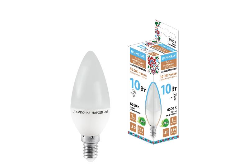 Лампа светодиодная FС37-10 Вт-230 В -6500 К–E14 Народная | SQ0340-1596 | TDM — TDM ELECTRIC