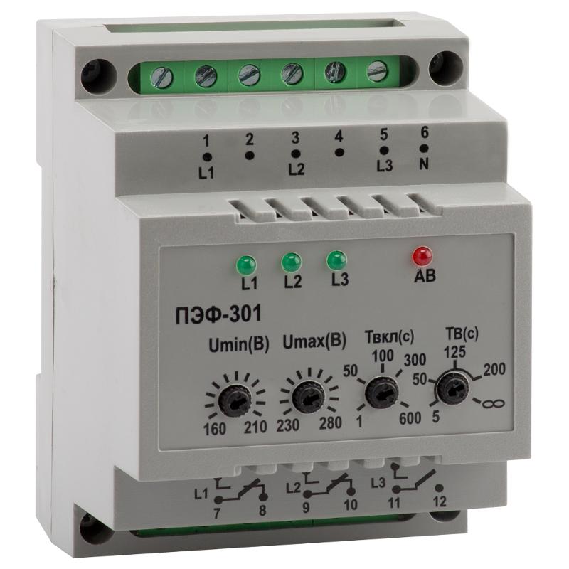 Реле выбора фаз OptiDin ПЭФ-301-УХЛ4 | 114066 | КЭАЗ — КЭАЗ (Курский электроаппаратный завод)