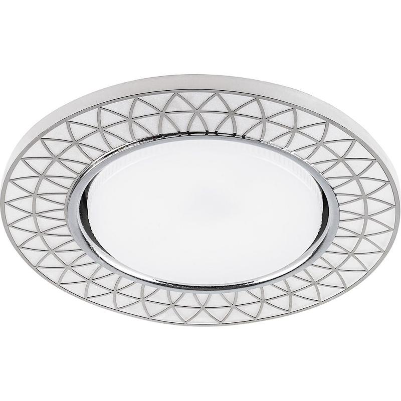 Светильник встраиваемый с белой LED подсветкой CD9914 потолочный GX53 без лампы, матовый белый, хром | 32982 | Feron — фото 1 | Sento