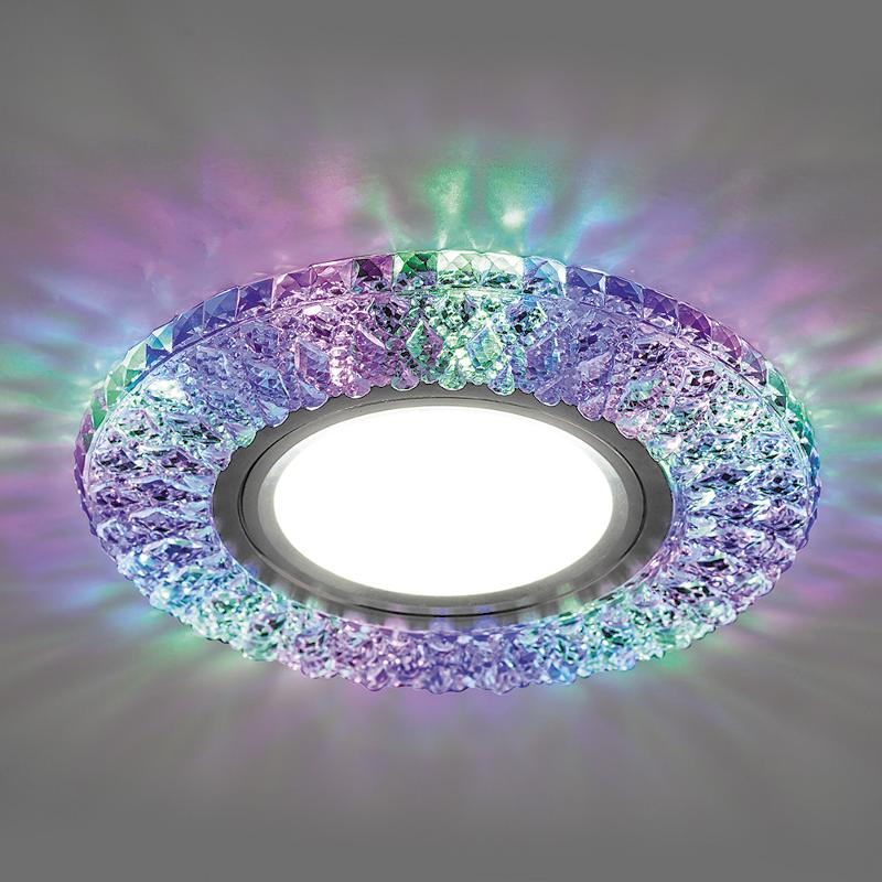 Светильник точечный встраиваемый под лампу, с LED подсветкой CD940 15LED*2835SMD RGB, MR16 50W G5.3, прозрачный | 32541 | FERON — миниатюра 2