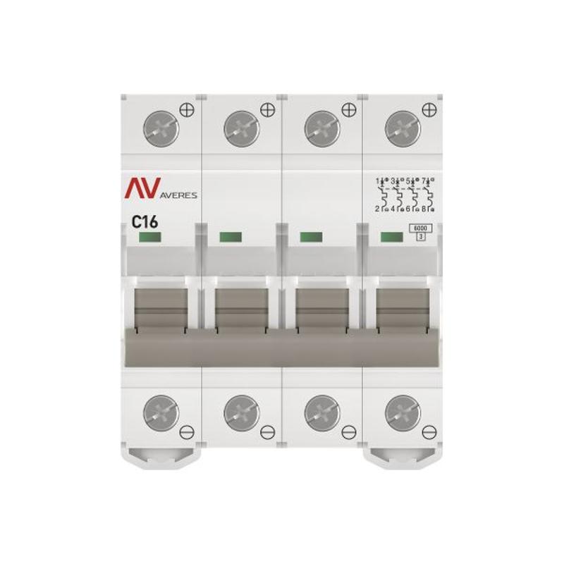 Выключатель автоматический четырехполюсный AV-6 DC 16А C 6кА AVERES | mcb6-DC-4-16C-av | EKF — миниатюра 11