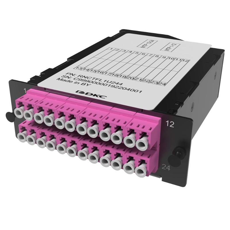 Претерминированная кассета 24ОВ 50/125 OM4, 2xMTP(12)f/12xLC Duplex, 1 HU | RNCTFL1U244 | DKC — DKC (ДКС)