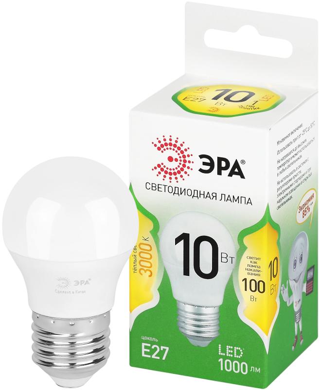 Лампа светодиодная  GREEN LINE LED P45-10W-830-E27 GL E27 10 Вт шар теплый свет | Б0066977 | ЭРА — ЭРА (Энергия света)