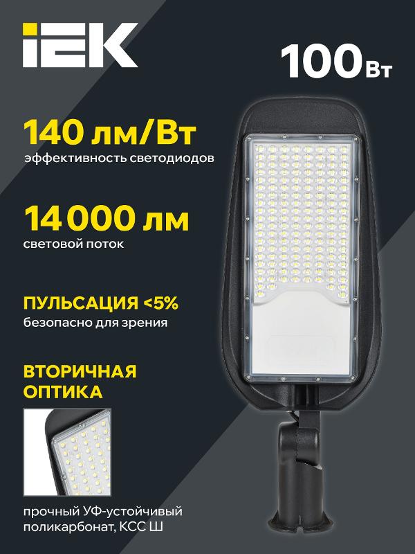 Светильник уличный консольный серия PRO ДКУ 1014-100Ш 5000К IP65 | LT-DKU1-1014-100-50-K02 | IEK — миниатюра 3