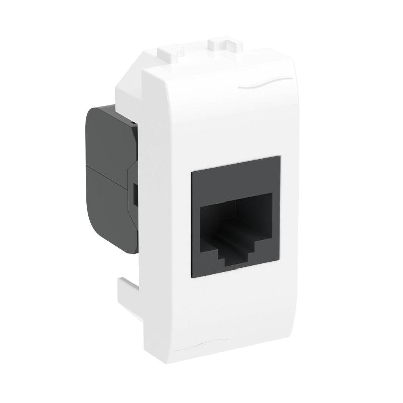 Brava белый розетка компьютерная RJ45 категория 5e UTP (разъем PcNet) 1мод | 76654B | DKC — миниатюра 2