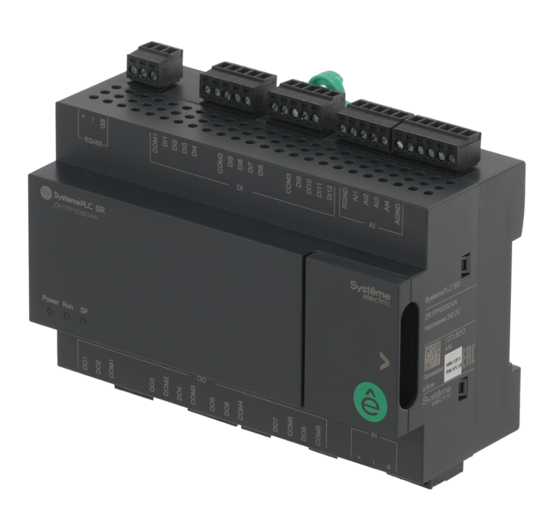 Интеллектуальное реле SR1; 24 VDC; 24 IO: 12 DI, 8 DO (реле); 4 AI; 1xRS485 | ZR1PP00BD4A | SE — миниатюра 5
