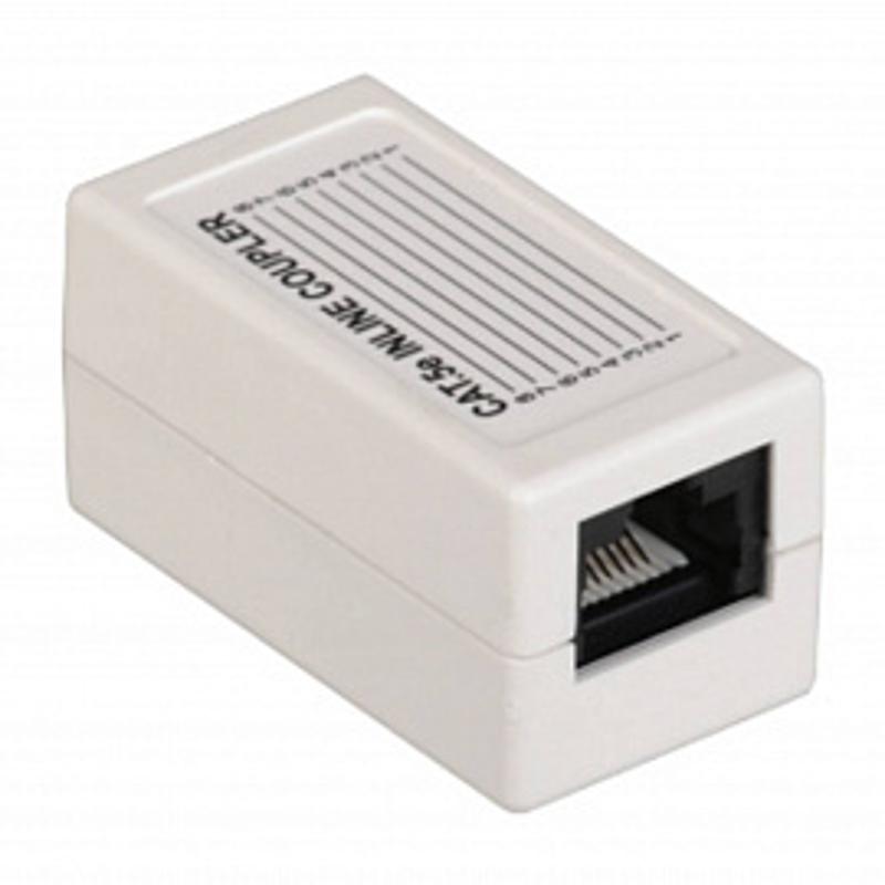 Проходной адаптер кат.5E UTP, тип RJ45-RJ45, белый | CS70-1C5EU | ITK — миниатюра 2
