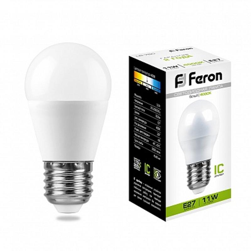 Лампа светодиодная LB-750 (11W) 230V E27 4000K G45 | 25950 | FERON — миниатюра 1