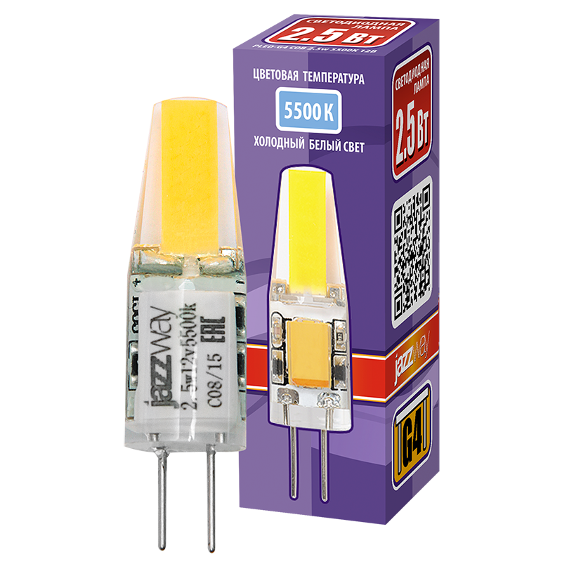 Лампа светодиодная LED 2,5Вт G4 12В 5500К PLED-G4 COB (LED driver!) капсульная | 2855770 | Jazzway — миниатюра 5