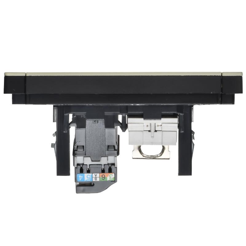 FORTE&PIANO Розетка двойная RJ11+RJ45 кат.5E FP835M металл серый сланец  | FP-KT20-O-1-M-K41 | IEK — миниатюра 5