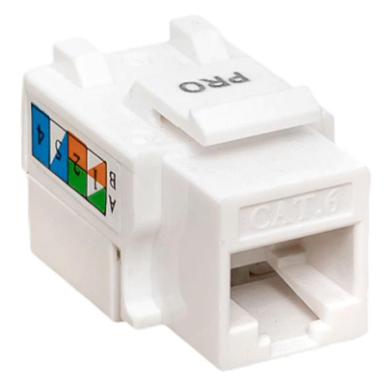 Модуль Keystone TERACOM PRO Cat.6 RJ-45 неэкранированный 110 IDC 90 градусов белый | TRP-KSTN-90D-6UTP-WH | EKF — EKF
