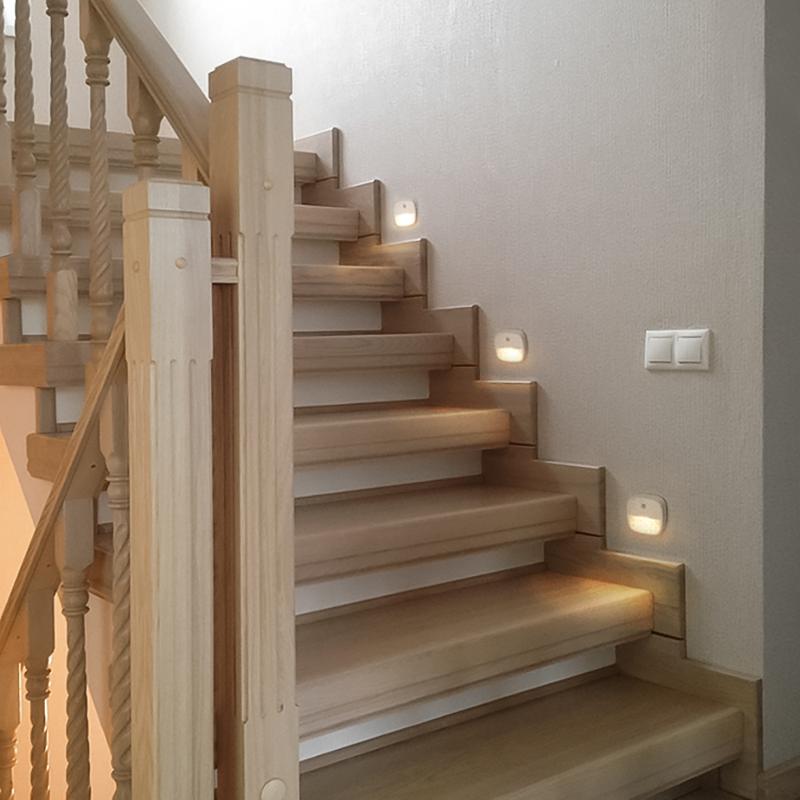 Светильник-подсветка с датчиком движения 3LED 0,5W (3хААА в комплект не входят) 3м , IP20, 75*75*27mm, квадрат, белый, FN1220 | 41881 | FERON — миниатюра 2