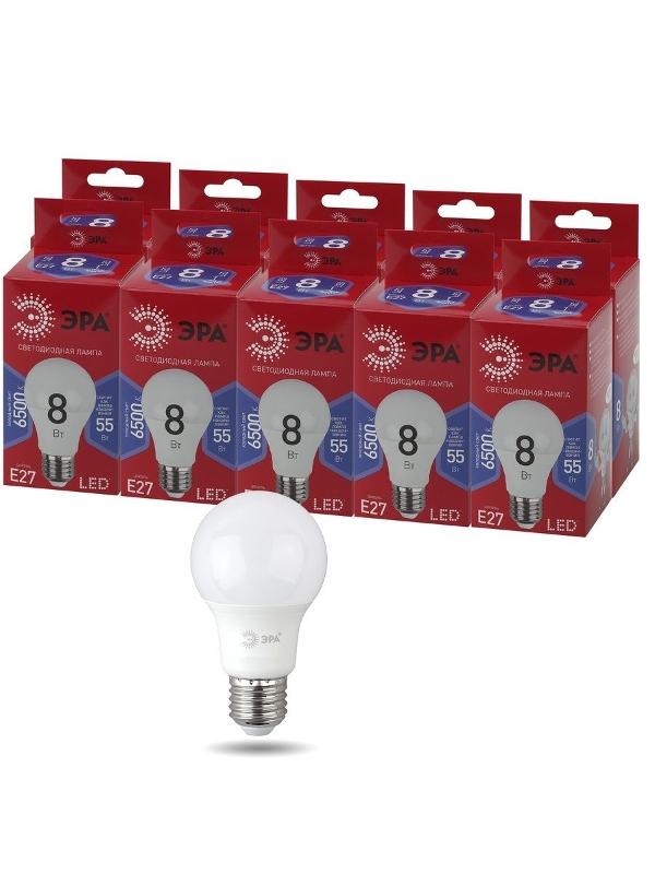 Лампа светодиодная ЭКО LED A60-8W-865-E27 R (диод, груша, 8Вт, хол, E27) | Б0045323 | ЭРА — миниатюра 3