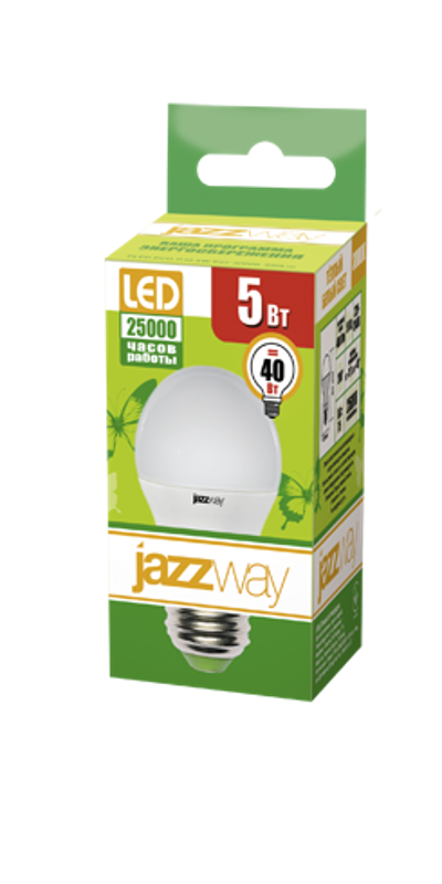 Лампа светодиодная LED 5Вт Е27 220В 3000К PLED- ECO-G45 шар | 1036957A | Jazzway — миниатюра 2
