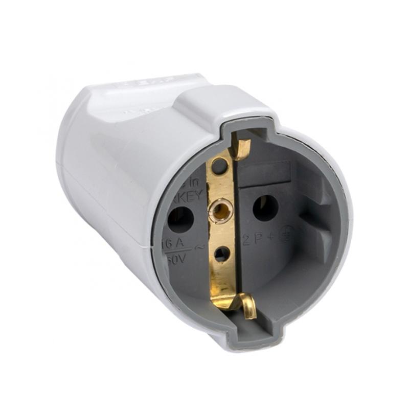 Штепсельное гнездо с заземлением белое 16А 250 В Proxima | ASG16-10-r | EKF — EKF