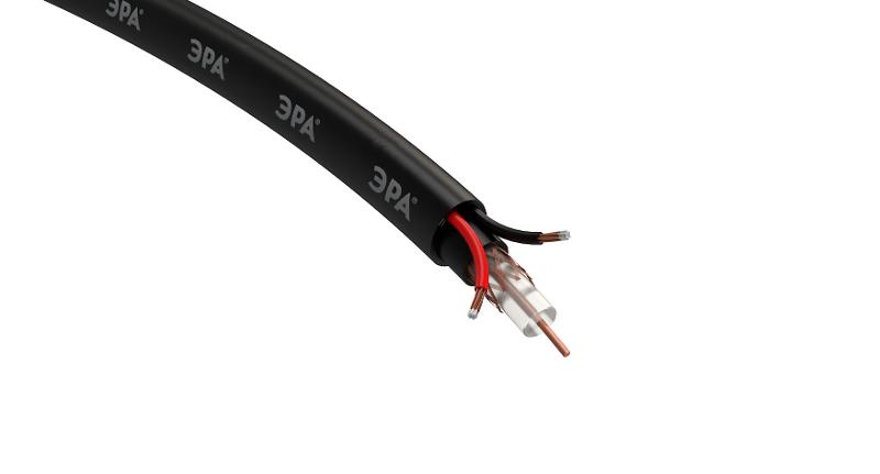 Кабель для аналогового видеонаблюдения Simple KL-0.5-PE КВК-П-2 +2x0,5 мм², бухта 200 метров, чёрный | Б0052737 | ЭРА — миниатюра 3