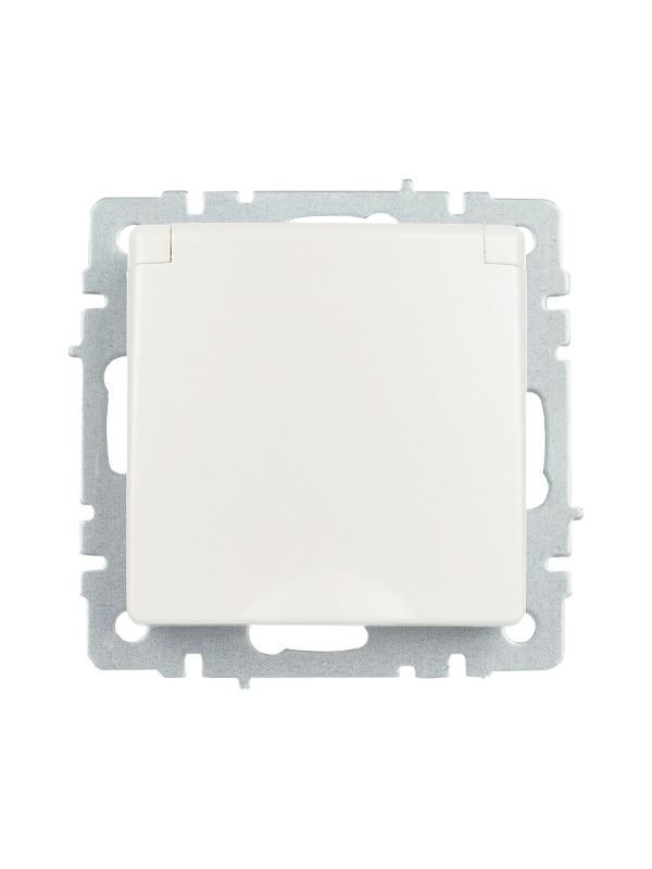 BRITE Розетка с заземлением со шторками с крышкой 16А IP20 РСбш10-3-БрЖ жемчужный  | BR-R16-16-K36 | IEK — миниатюра 5