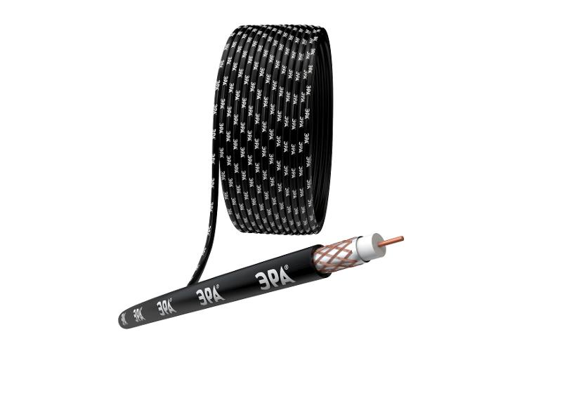ЭРА Кабель коаксиальный RG-6U, 75 Ом, Cu/(оплётка Cu 64%), PE, цвет чёрный, бухта 100 м | Б0044604 | ЭРА — ЭРА (Энергия света)