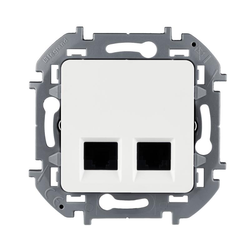 Inspiria Белый Розетка 2-ая компьютерная RJ45 С/У категория 5e UTP — миниатюра 2