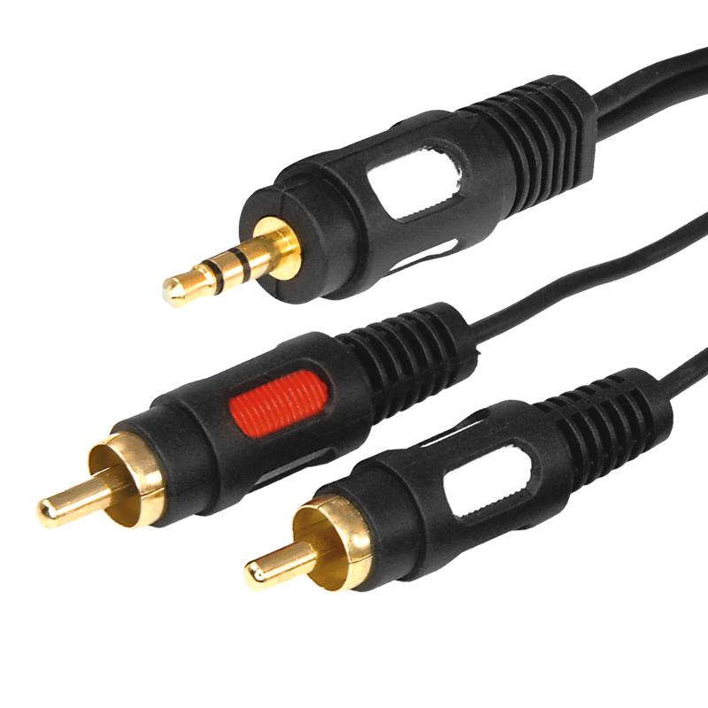 Шнур Стерео 3,5 мм - 2 RCA, длина 1,5 метра (GOLD) | 17-4232 | REXANT — REXANT