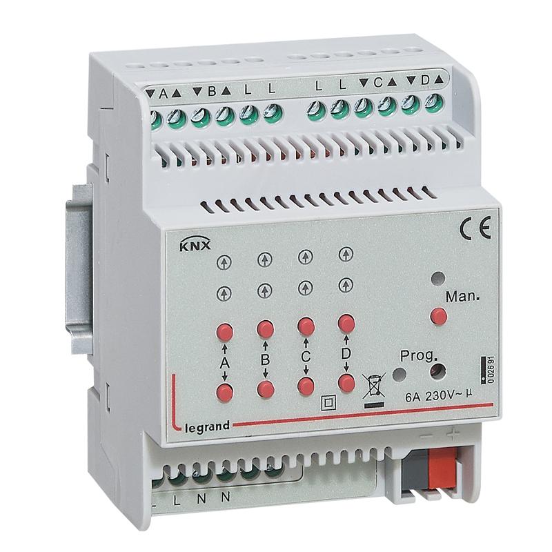 KNX. Активатор для приводов жалюзи/рольставень 4-канальный 6А.DIN 4 модуля. | 002691 | Legrand — Legrand