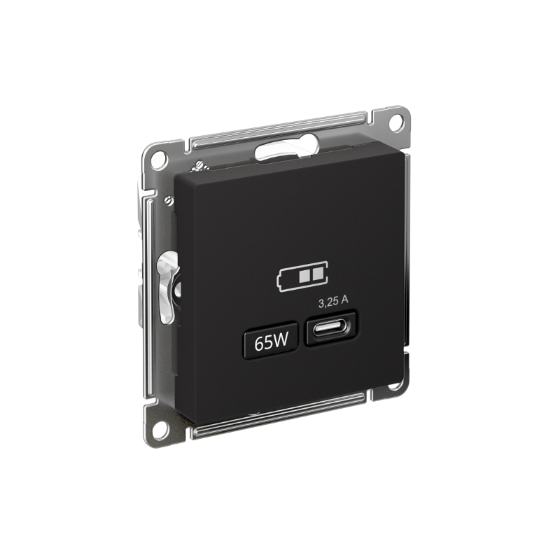 AtlasDesign Карбон USB Розетка тип-C 65W высокоскоростной заряд QC PD | ATN001027 | SE — миниатюра 1