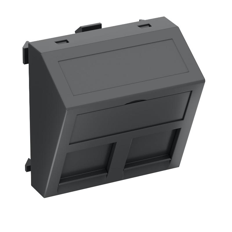 Корпус компьютерной розетки Modul45 тип B (наклонный) 45x45 мм (черный) (DTS-2B SWGR1) | 6119246 | OBO Bettermann — OBO Bettermann