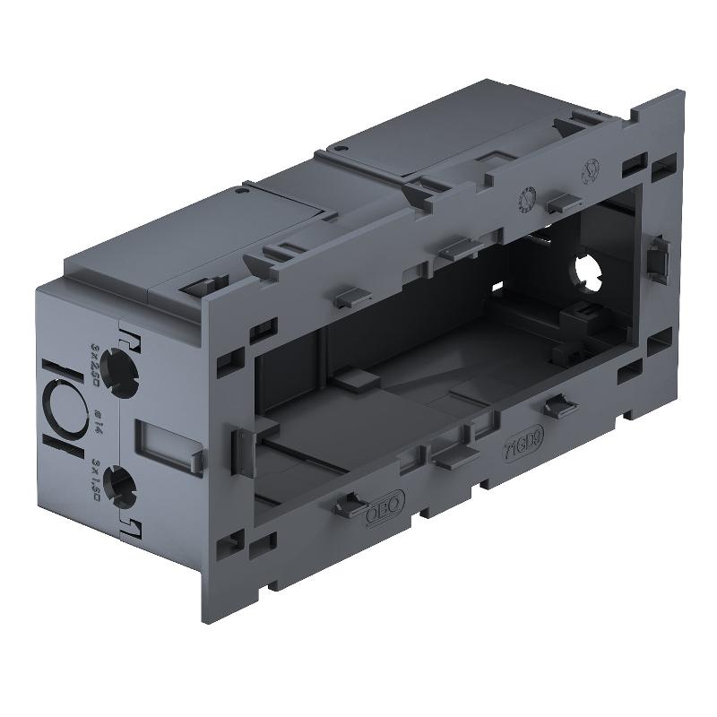Монтажная коробка тройная Modul45 71GD9-2 160x76x51 мм (полиамид,серый) (71GD9-2) | 6288579 | OBO Bettermann — OBO Bettermann
