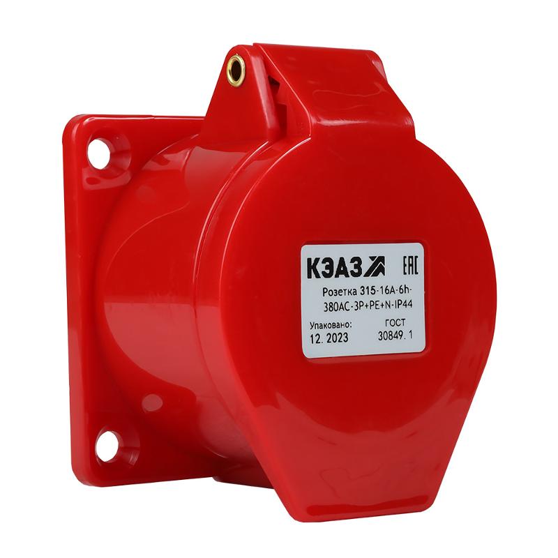 Розетка 315-16А-6h-380AC-3P+PE+N-IP44 | 222759 | КЭАЗ — КЭАЗ (Курский электроаппаратный завод)