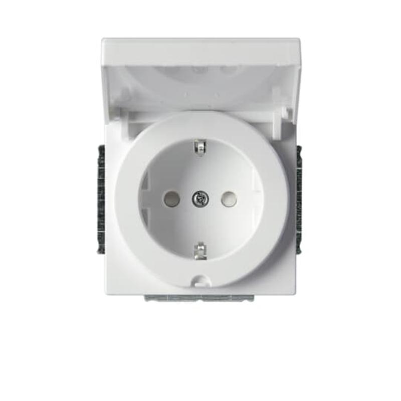 Розетка Shuko 16А 230В IP21/44 с крышкой, Impressivo, белый | 20EUCK-84  | 2TKA003847G1 | ABB — ABB