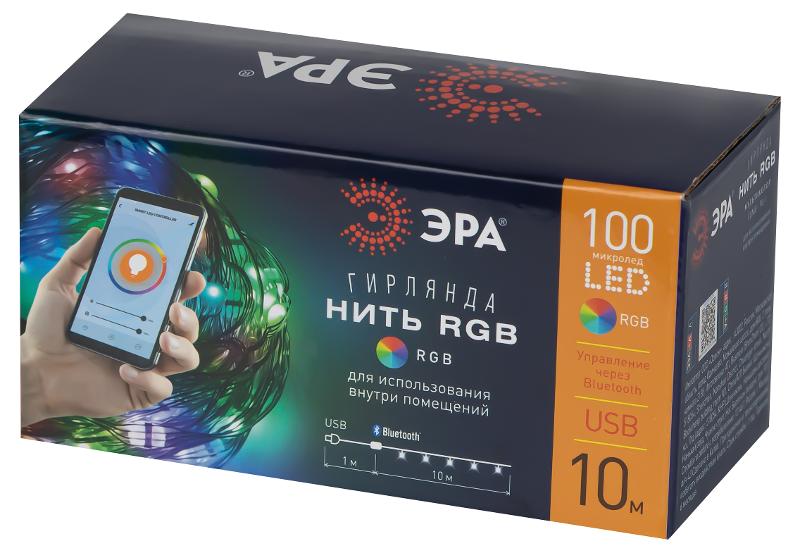 Гирлянда Нить ЕGNIG - PU-1 с пультом, RGB, 10 м, 220 V, с таймер, с музыкой, управляемая, IP20 | Б0055993 | ЭРА — миниатюра 2