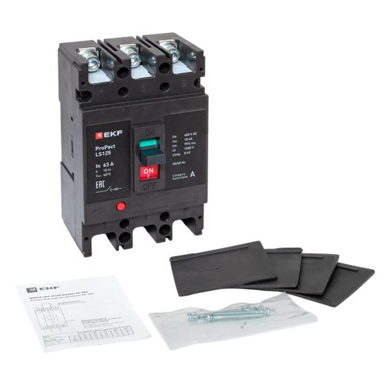 Выключатель автоматический LS125 18кА 3P 63А ProPact | mccb-125-18-3-63-ls | EKF — миниатюра 20