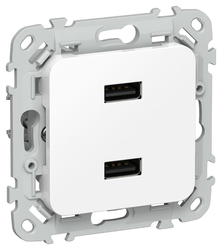 FLITE Розетка USB A+A 2,1А РЮ-2-ФлБ белый | FI-U21-D31-K01 | IEK — IEK (ИЭК)