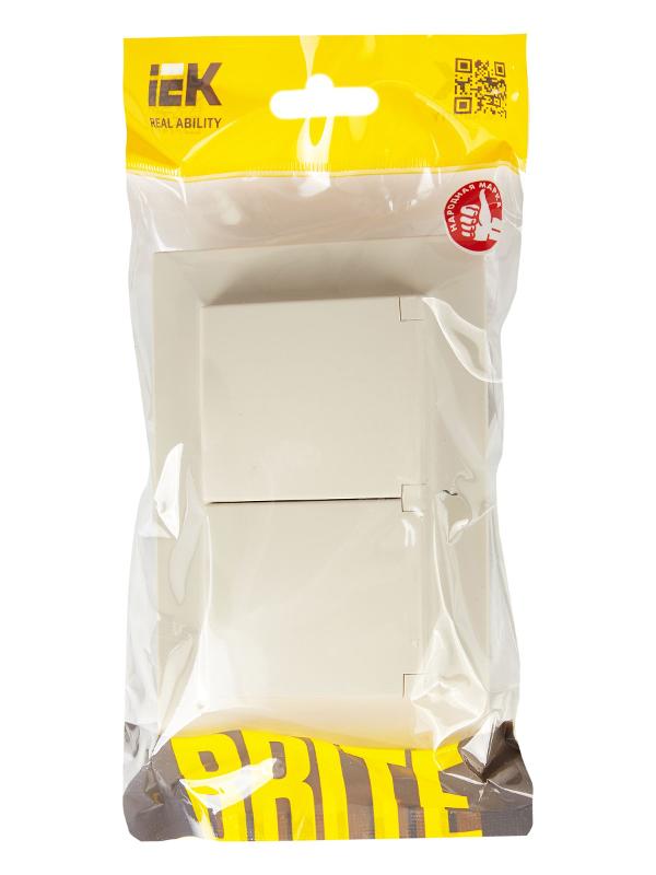 BRITE Розетка 2-ая с крышкой 16А в сб IP44 РСбш12-3-44-БрКр бежевый | BR-R26-16-44-K10-F | IEK — миниатюра 7