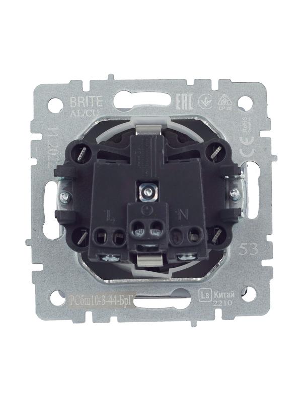 BRITE Розетка с заземлением со шторками с крышкой 16А IP44 РСбш10-3-44-БрГ графит  | BR-R16-16-44-K53 | IEK — миниатюра 17