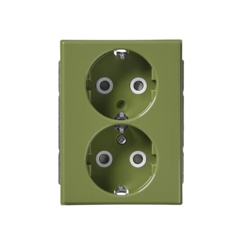 Розетка Double Shuko 16А 230В Impressivo, зеленая, RAL6025 | 302EUC-05  | 2TKA00002964 | ABB — ABB