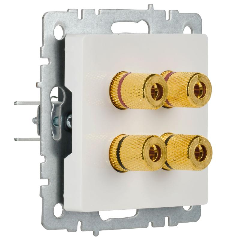 BRITE АудиоРозетка 4-местная РА10-БрБ белый | BR-S40-K01 | IEK — миниатюра 5