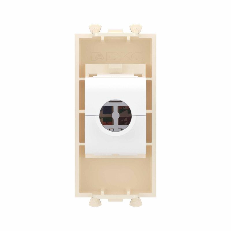Компьютерная розетка RJ-45 без шторки модульная, кат.6А, Avanti, ванильная дымка, 1 модуль | 4405671 | DKC — миниатюра 4
