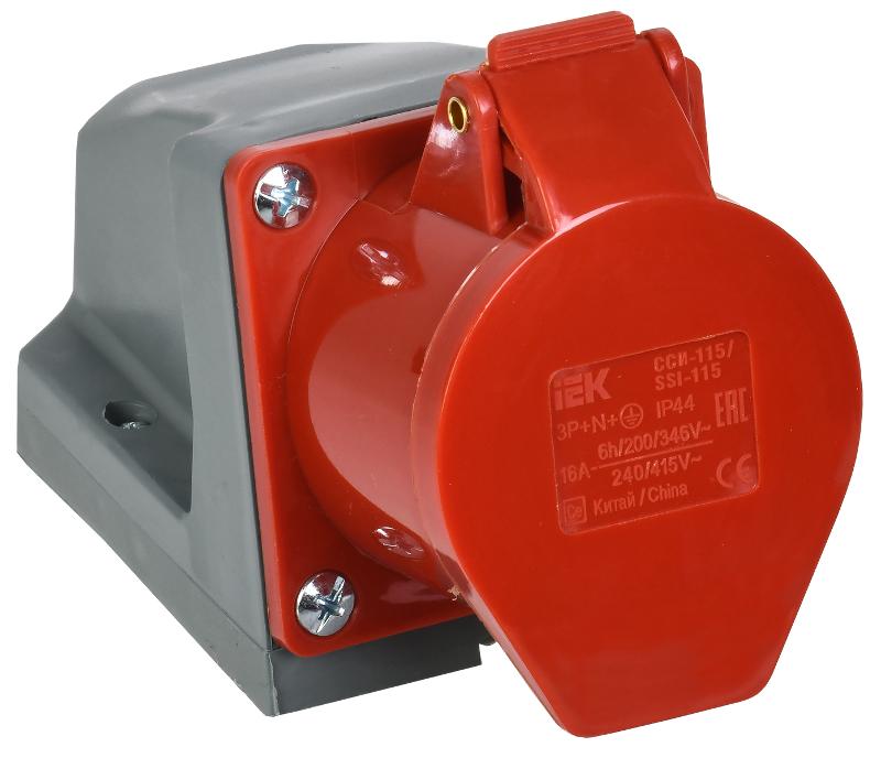 Розетка 115 стационарная 3Р+РЕ+N 16А 380В IP44 | PSR12-016-5 | IEK — IEK (ИЭК)