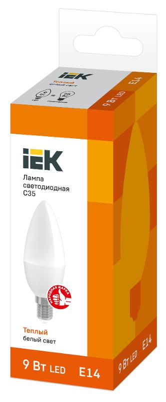 Лампа светодиодная LED 9Вт 230В 3000К E14 свеча | LLE-C35-9-230-30-E14 | IEK — миниатюра 3