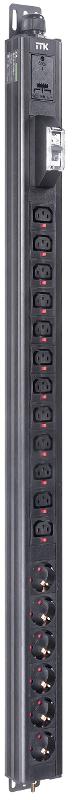 BASE PDU PV1112 23U 1ф 32А 6SCHUKO 12C13 3м IEC60309 | BS-PV-43-12C13-06D-12 | ITK — фото 1 | Sento