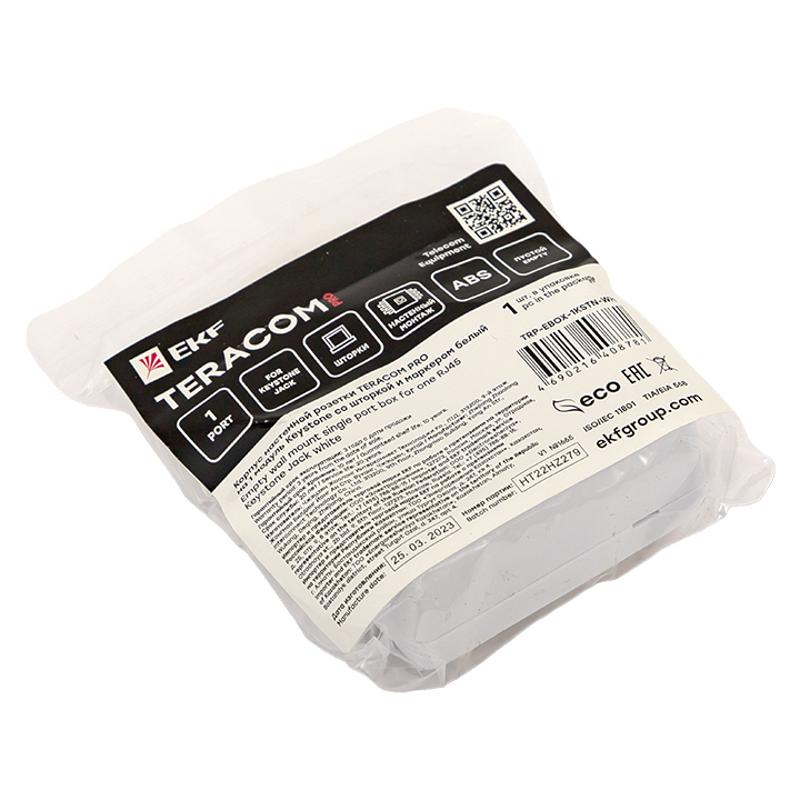 Корпус настенной розетки TERACOM PRO на 1 модуль Keystone со шторкой и маркером белый | TRP-EBOX-1KSTN-WH | EKF — миниатюра 14