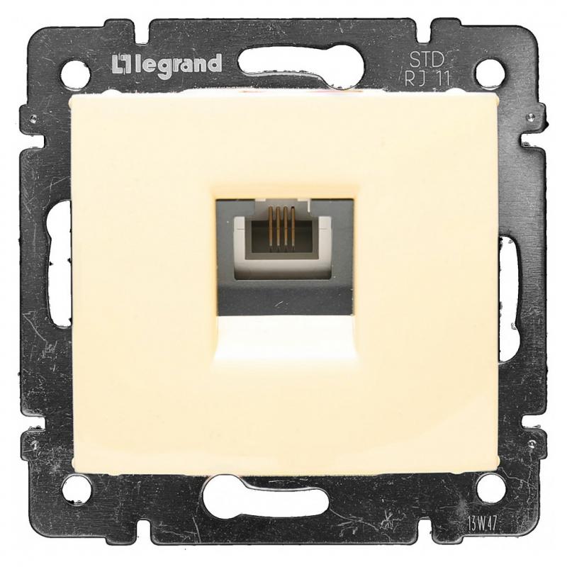 Valena Сл. КостьDIY Розетка телефонная RJ11 | 695622 | Legrand; замена на арт. ИЭК 6956221 — Legrand