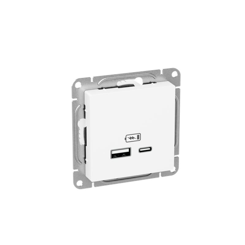 Механизм розетки USB-A+С, белый Эпика EKF | UP1-SOW-USBA+USBC | EKF — миниатюра 2