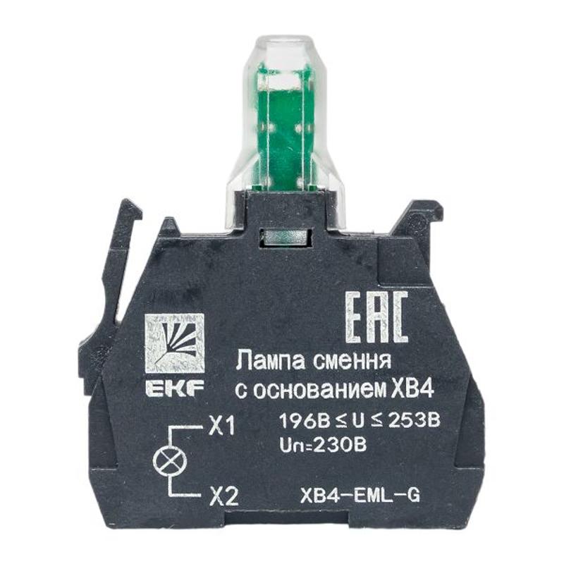 Лампа сменная c основанием XB4 зеленая 230В EKF PROxima  |  XB4-EML-G |  EKF  — миниатюра 19