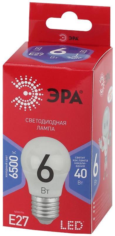 Лампа светодиодная RED LINE LED P45-6W-865-E27 R E27 / Е27 6Вт шар холодный дневной свет | Б0045357 | ЭРА — миниатюра 2