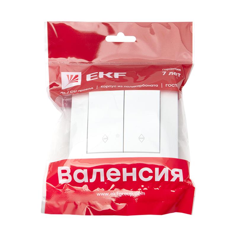 Валенсия выключатель 2-кл. 10А белый проходной EKF PROxima |  EWV10-027-10 |  EKF — миниатюра 2