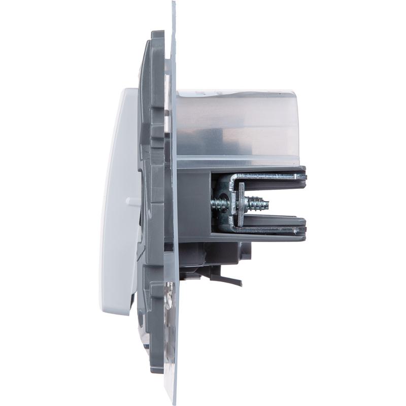 Переключатель одноклавишный IP44 - Legrand Etika - 10А 250В безвинтовые зажимы - белый — миниатюра 3